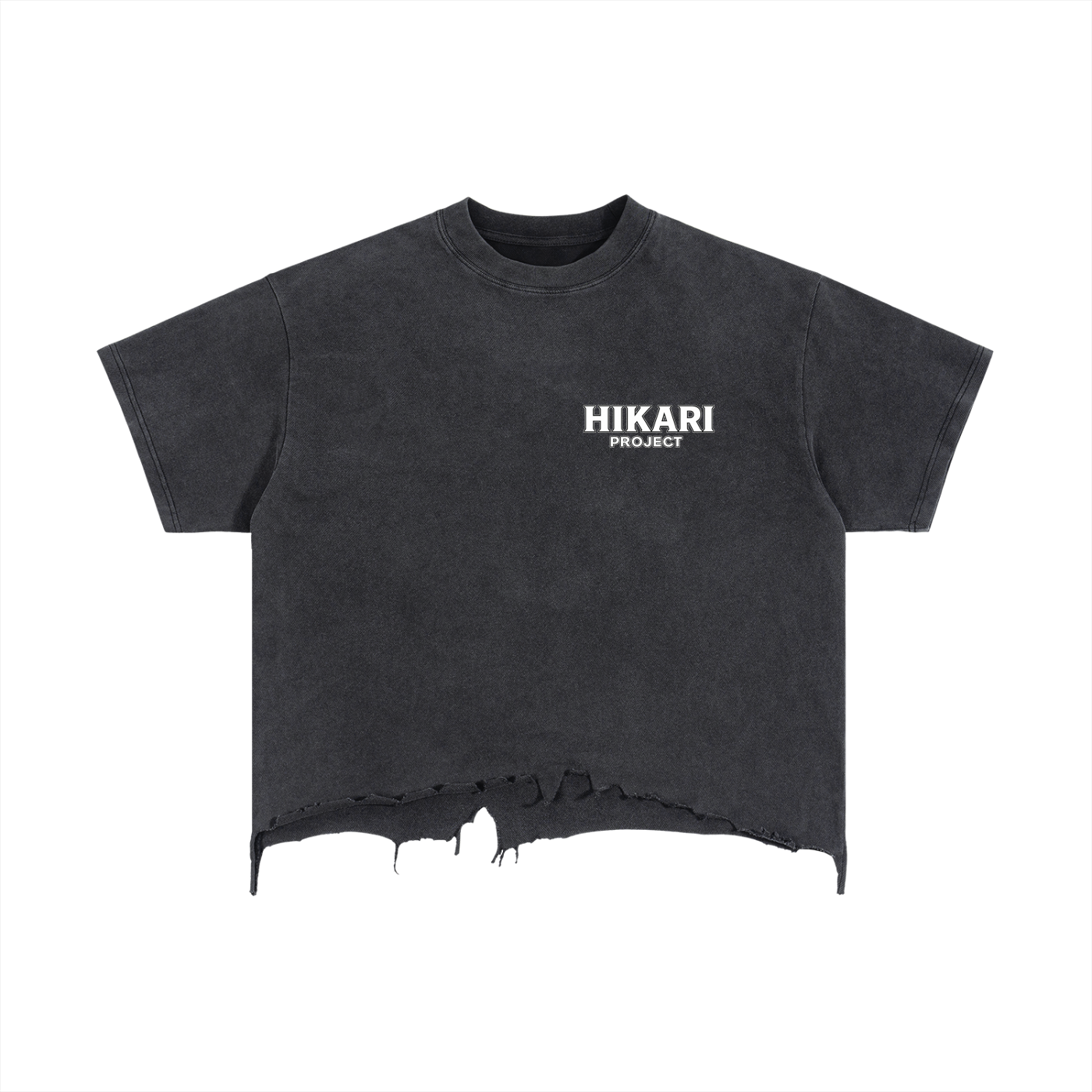 Vintage Wash Boxy Distressed Hem T-Shirt